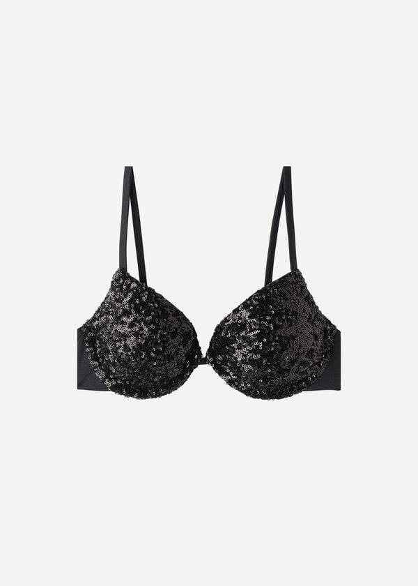 Calzedonia Podstavljena Push-Up Cannes rosa Ženske Gornji Dio Bikinija Crne | HR2348RW