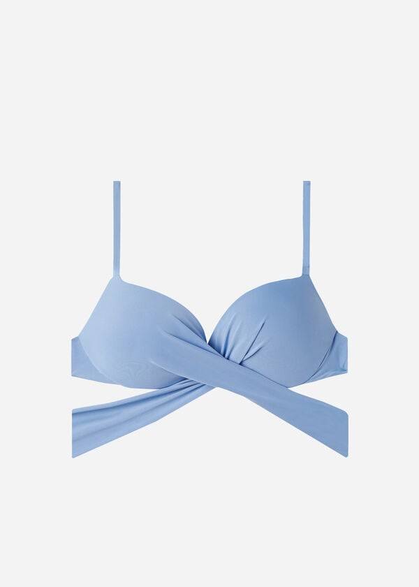 Calzedonia Podstavljena Push Up Indonesia Eco Sexy Ženske Gornji Dio Bikinija Plave | HR2364FM