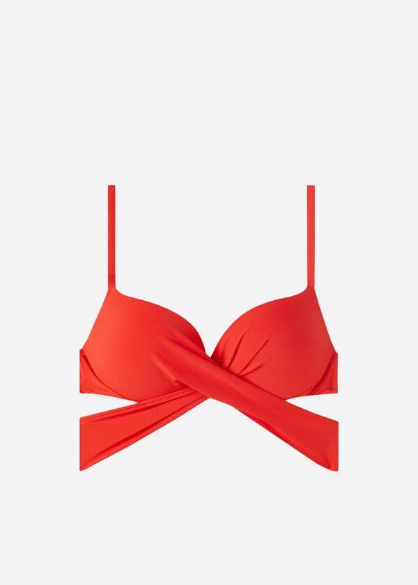 Calzedonia Podstavljena Push Up Indonesia Eco Ženske Gornji Dio Bikinija Crvene | HR2372YU