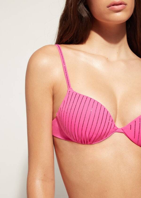 Calzedonia Podstavljena Push Up Shanghai Ženske Gornji Dio Bikinija Roze | HR2358ZG