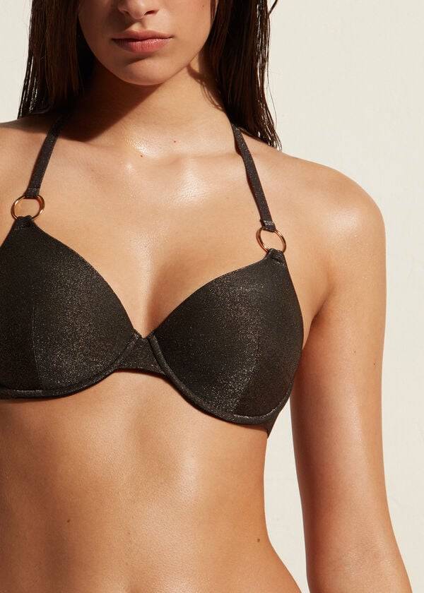 Calzedonia Push Up Hollywood Ženske Gornji Dio Bikinija Crne | HR2248GL