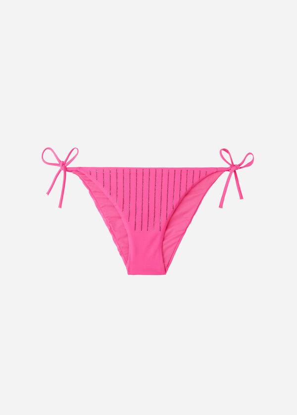 Calzedonia Rhinestone String Shanghai Ženske Donji Dio Bikinija Roze | HR2666JJ