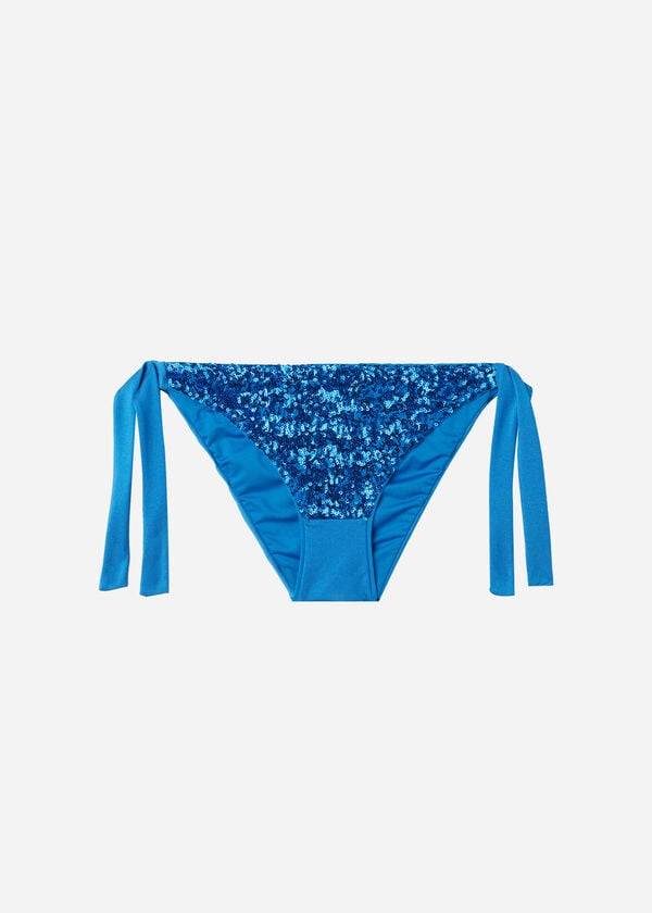 Calzedonia Sequined Side-Tie Cannes Ženske Donji Dio Bikinija Plave | HR2640NB