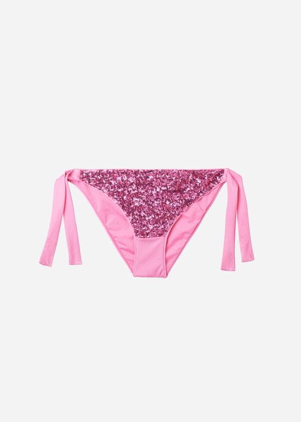 Calzedonia Sequined Side-Tie Cannes Ženske Donji Dio Bikinija Roze | HR2641HK