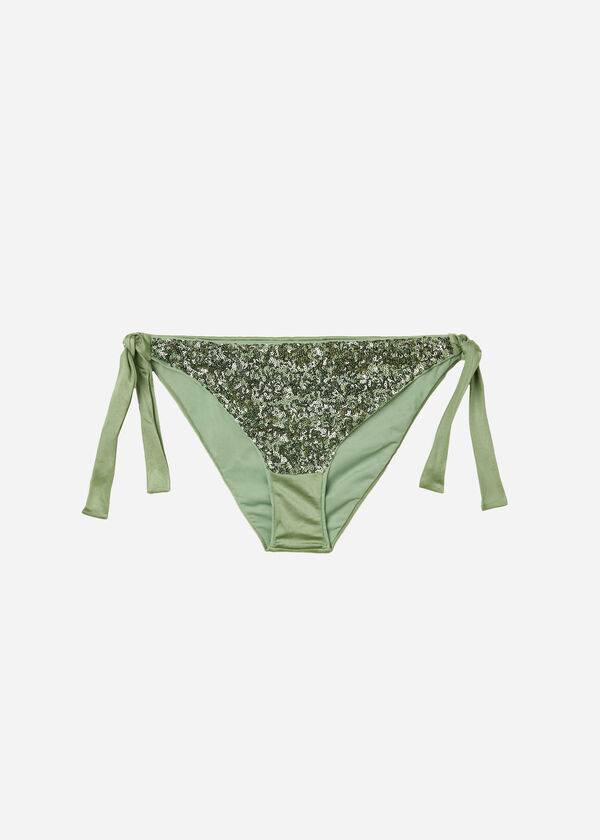 Calzedonia Sequined Side-Tie Cannes Ženske Donji Dio Bikinija Zelene | HR2643FM