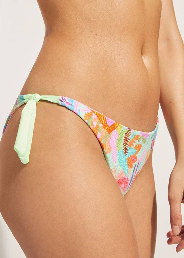 Calzedonia Side-Tie Brazilian Foliage Tahiti Ženske Donji Dio Bikinija Zelene | HR2623HK