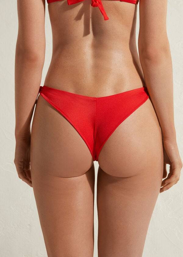 Calzedonia Side Tie Brazilian Marrakech Ženske Donji Dio Bikinija Crvene | HR2631IS