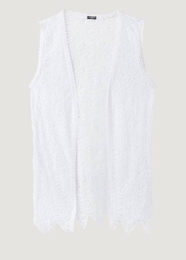 Calzedonia Sleeveless Crochet Ženske Cover Ups Bijele | HR2075BC