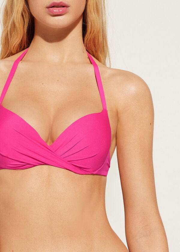 Calzedonia Soft Graduated Super Podstavljena Push-up Indonesia Eco Ženske Gornji Dio Bikinija Roze | HR2228XF