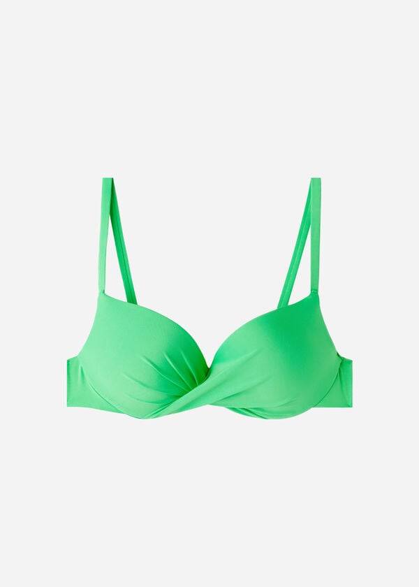 Calzedonia Soft Graduated Super Podstavljena Push-up Indonesia Eco Ženske Gornji Dio Bikinija Zelene | HR2229CE