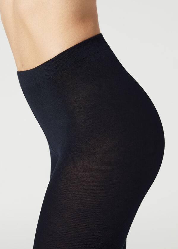 Calzedonia Soft Modal and Cashmere Blend Opaque Ženske Hulahopke Plave | HR3125AP