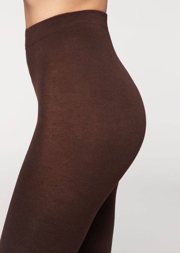 Calzedonia Soft Modal and Cashmere Blend Opaque Ženske Hulahopke Kafe | HR3133EX