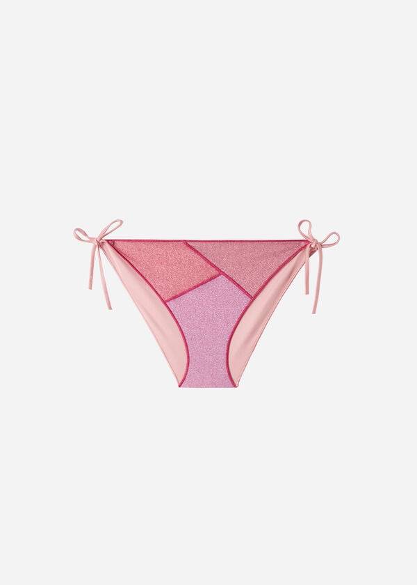 Calzedonia String Tie Lamé Lisbona Ženske Donji Dio Bikinija Roze | HR2570HK