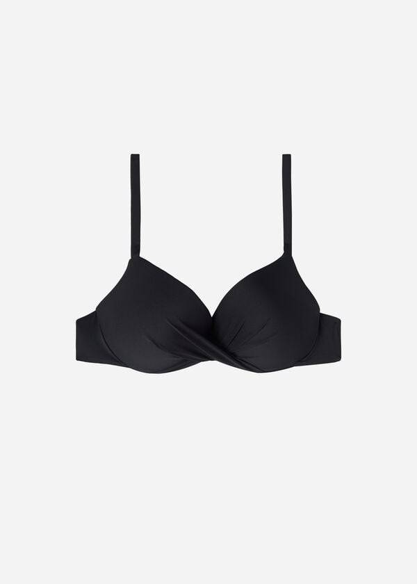 Calzedonia Super Podstavljena Push Up Indonesia Eco cobey Ženske Gornji Dio Bikinija Crne | HR2213YU