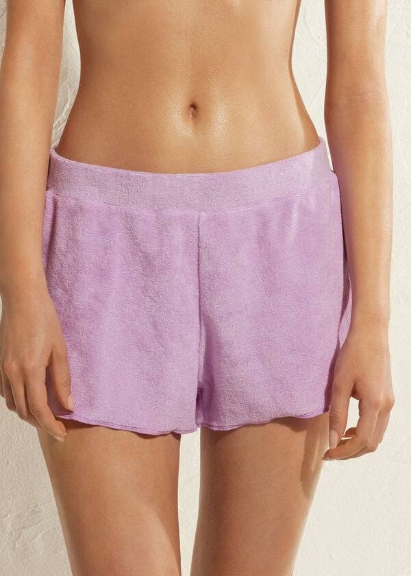 Calzedonia Terrycloth Shorts Ženske Cover Ups Ljubičaste | HR2039FM