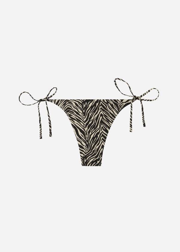 Calzedonia Thong Zebra Nairobi Ženske Donji Dio Bikinija Crne | HR2550PQ